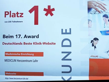 MEDICLIN Herzzentrum Lahr: Internetauftritt gewinnt 1. Preis in der Kategorie Kardiologie