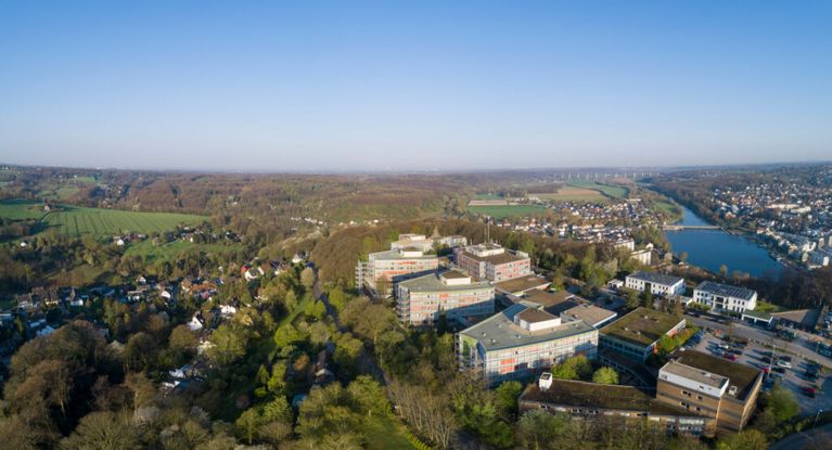 Luftaufnahme der Fachklinik Rhein/Ruhr in Essen-Kettwig