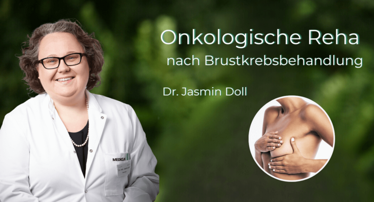Video Onkologische Reha nach Brustkrebs_Vorschaubild mit Dr. Jasmin Doll